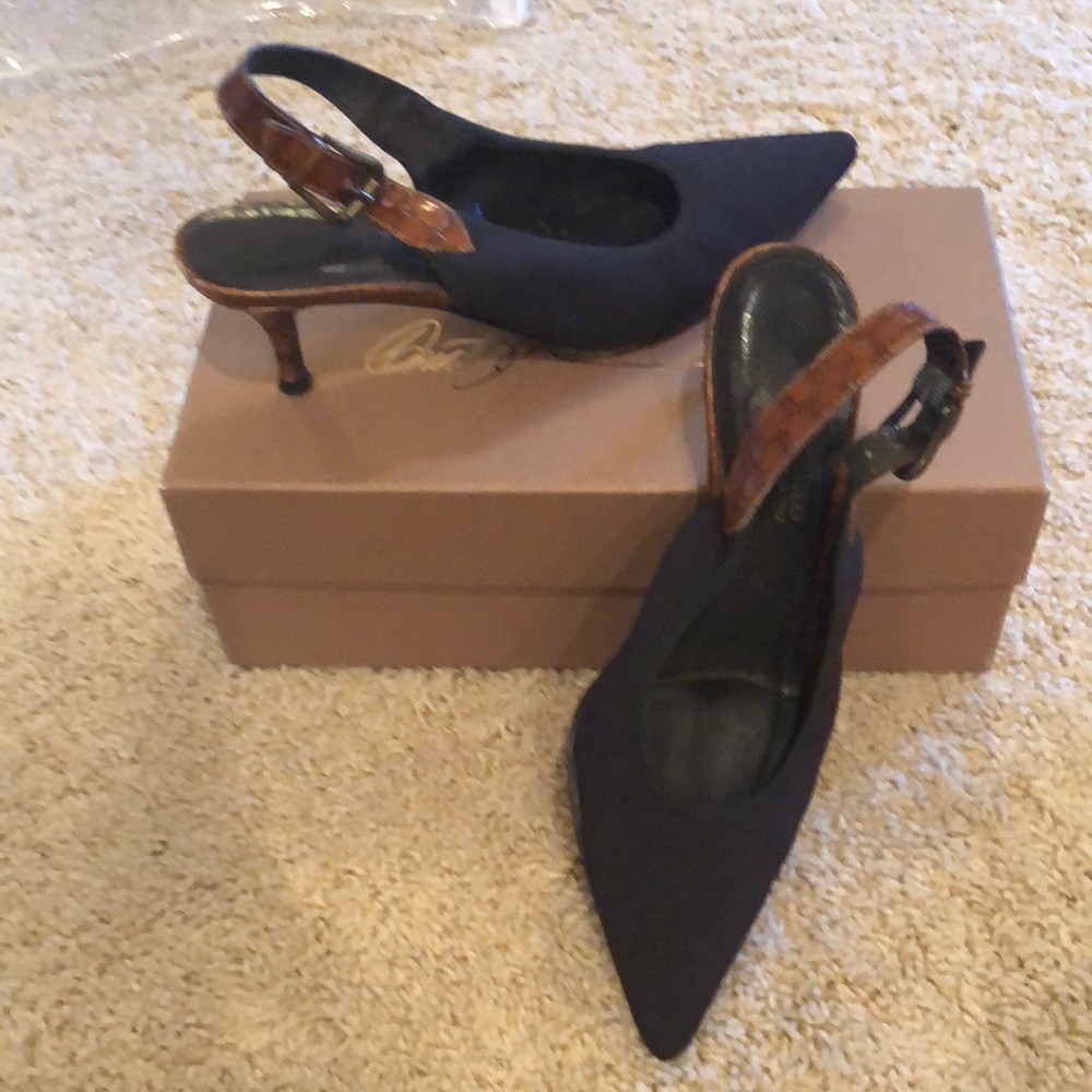 Donald Pliner ENA slingback fabric and leather